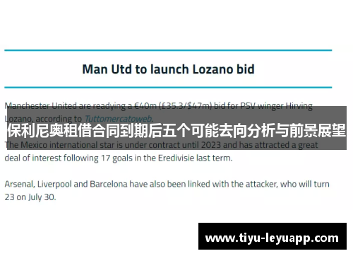 保利尼奥租借合同到期后五个可能去向分析与前景展望