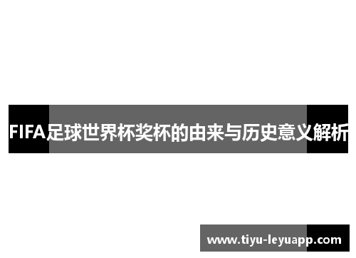 FIFA足球世界杯奖杯的由来与历史意义解析